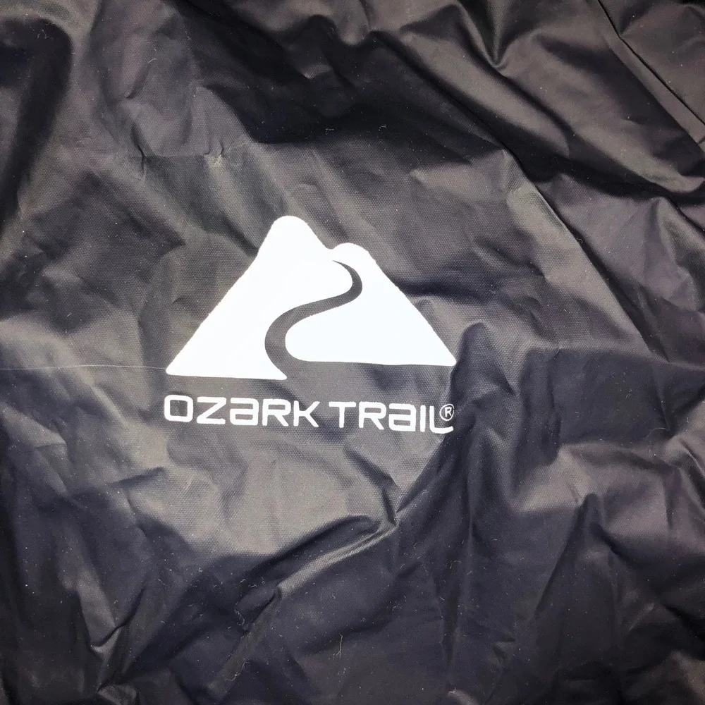 Ozark Trail Mens Navy Blue Hooded Rain Jacket Snap Front 108S005ML Size M/L